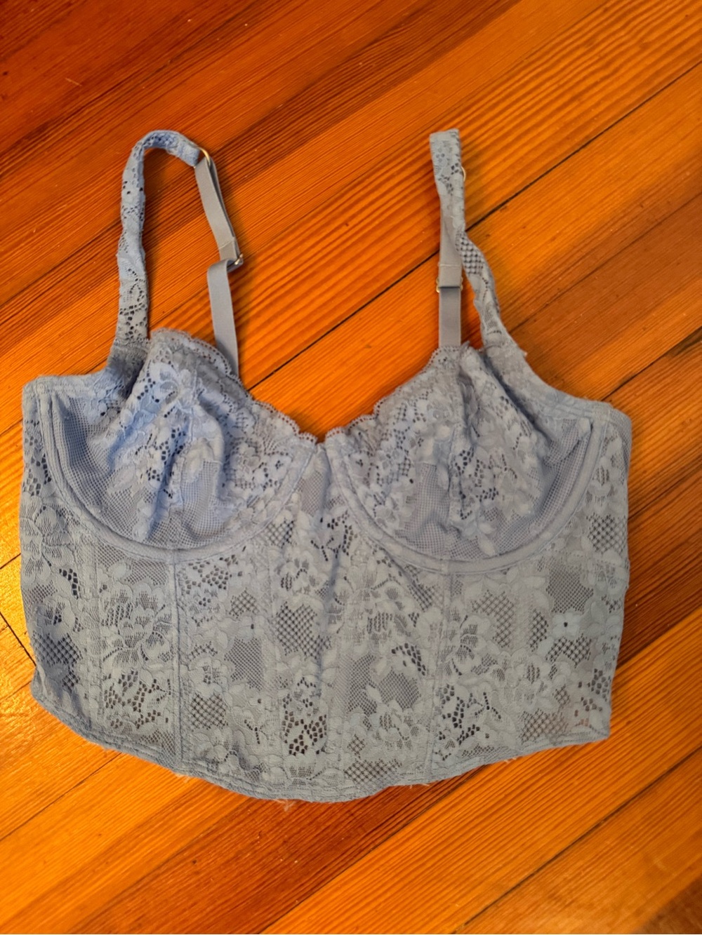 Gilly Hicks Light Blue Lace Longline Bralette
